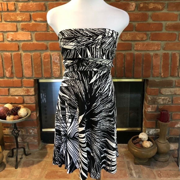 Abstract Party Cocktail Strapless Dress XS - Picture 3 of 7